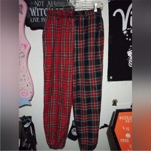 Almost Famous Plaid Splits Alt Grunge Jogger Pants Size Medium